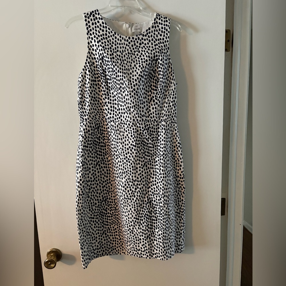 J. Crew Navy and White Polka Dot Top